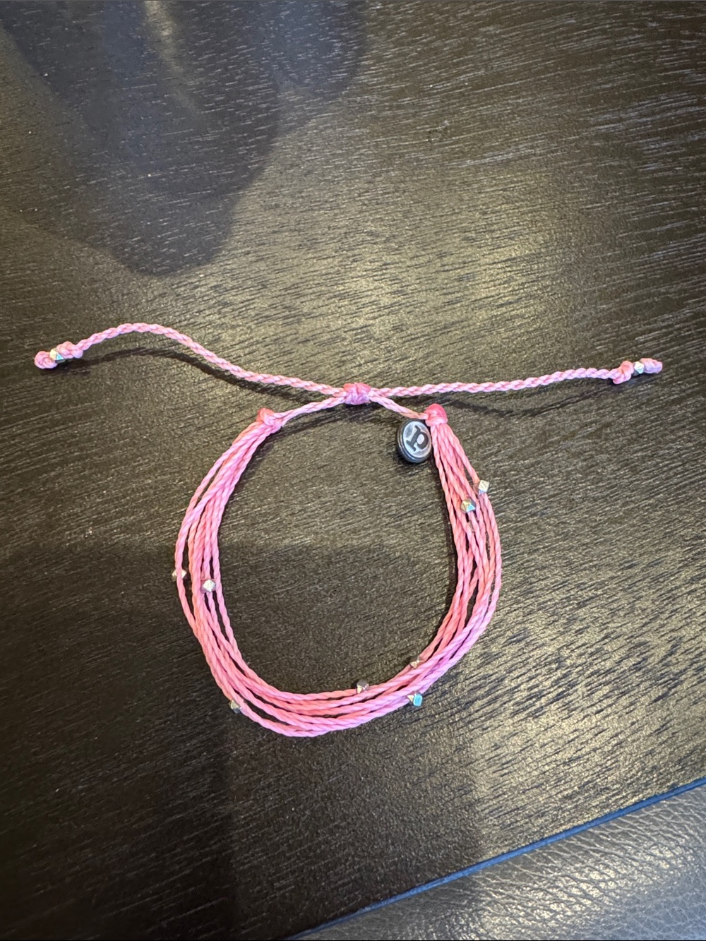 Pura Vida Pink String Bracelet with Silver Beads